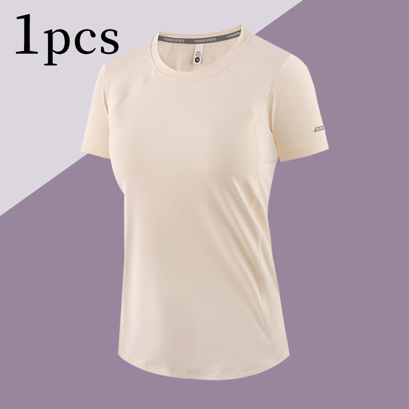 Women’s summer quick-dry sports T-shirt, breathable short-sleeve for yoga and running, high stretch quick-dry fabric with rapid moisture absorption and sweat release; suitable for yoga, running, fitness, and everyday casual wear—a versatile wardrobe stapl