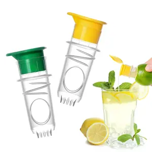 Lemon Squeezer Screw-Top 2PCS Manual Juicer with Filter Portable Citrus Juicer for Lemon Lime Orange Food Grade Lime Squeezer BPA-Free Easy to Clean Carry Ideal for Cocktails Cooking BBQ