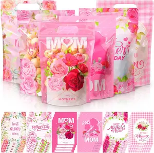 60 Pcs Mother's Day Gift Bags Plastic Goodie Bags with Flower Apple Easter Cross Pattern Treat Bulk Bags for Teacher Students Christians Office Employee Coworker,Sunday Spring Teacher's Day Birthday Wedding Church School Classroom Party Supplies