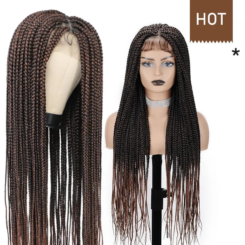 DOSAY Braided Wig, 36 Inch Knotless Box Braids with Baby Hair, 360 Full Lace Synthetic Hair for Black Women, Lightweight for Daily Wear, Female, 36 Inch Wig, Lightweight And Comfortable, Soft Baby Hairs