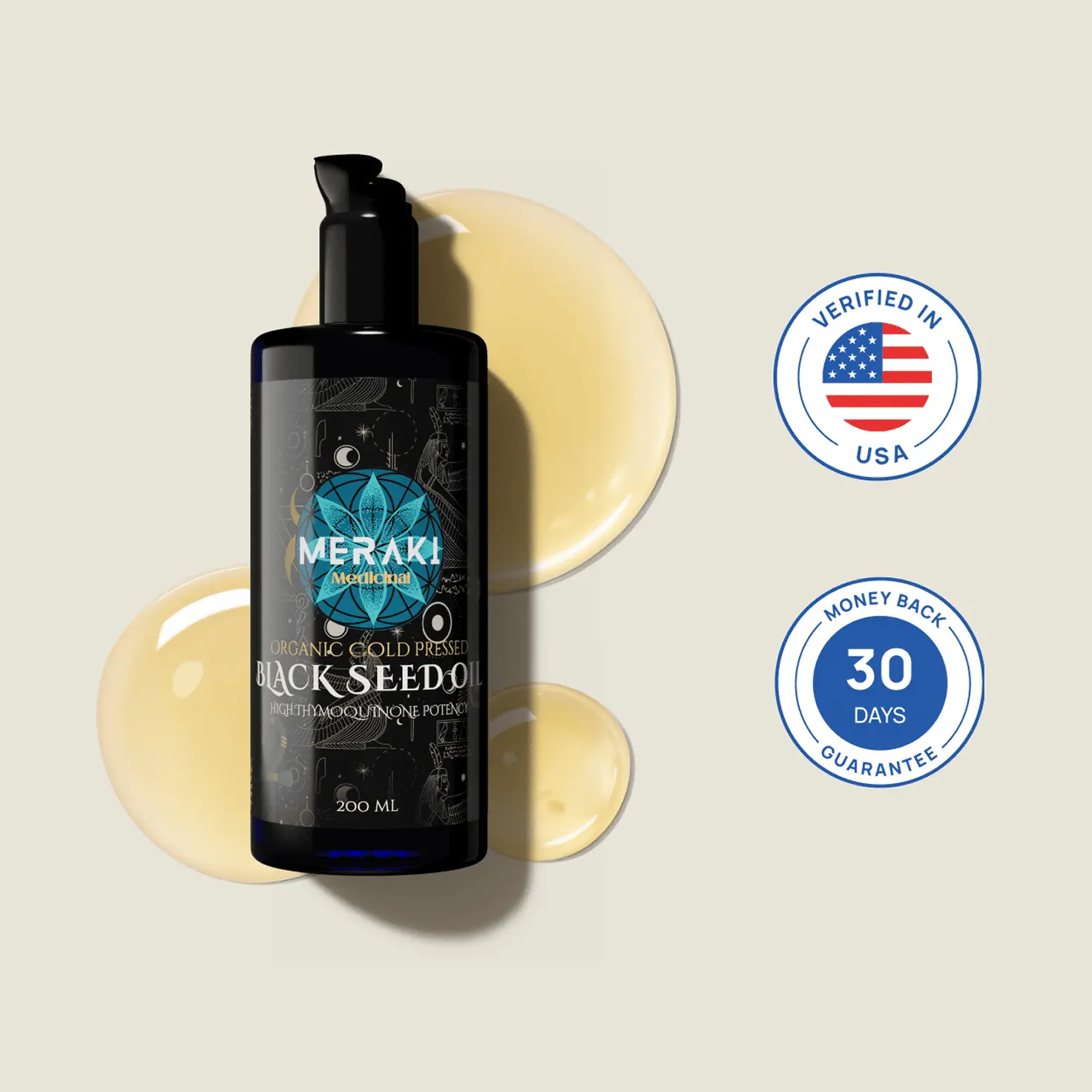 High Potency Cold-Pressed Organic Black Seed Oil with 3 Thymoquinone