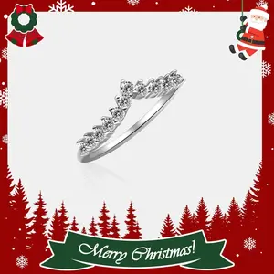 ��265��Christmas Exclusive ��Stack Bands�� Synthetic Moissanite Luxurious V-band - Elegant Wedding/Engagement Jewelry, Fashionable Anniversary Gift for Women, Stylish Valentine's Day Surprise