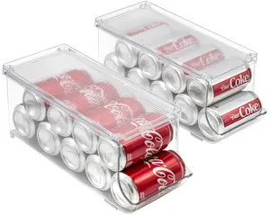 Sorbus Soda Can Organizer and Canned Food Bin Dispenser - Holds 20 Cans, BPA-Free, Clear Design, 2-Pack for Kitchen Utensils Storage - Containers