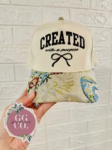 Created With A Purpose Bow Embroidered Hat