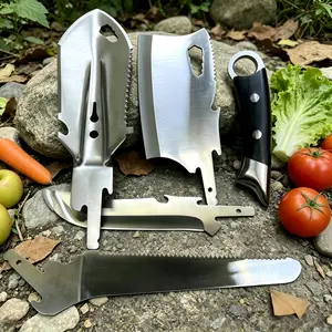 5-in-1 Detachable Outdoor Utility Knife, Portable Multi-tool for Camping, Hiking, Food Prep & Gardening.Multi-functional Camping Tool Knife Set,