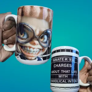 Diabolical 15oz Drinking Coffee Mugs Unique Design & Size 15 Ounces Only No Additional Features Specified