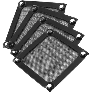 4Pcs Computer Fan Filter Grills with Screws, 60mm Aluminum Frame Mesh Black PC Dust Filter, Dustproof Cover for Computers Case