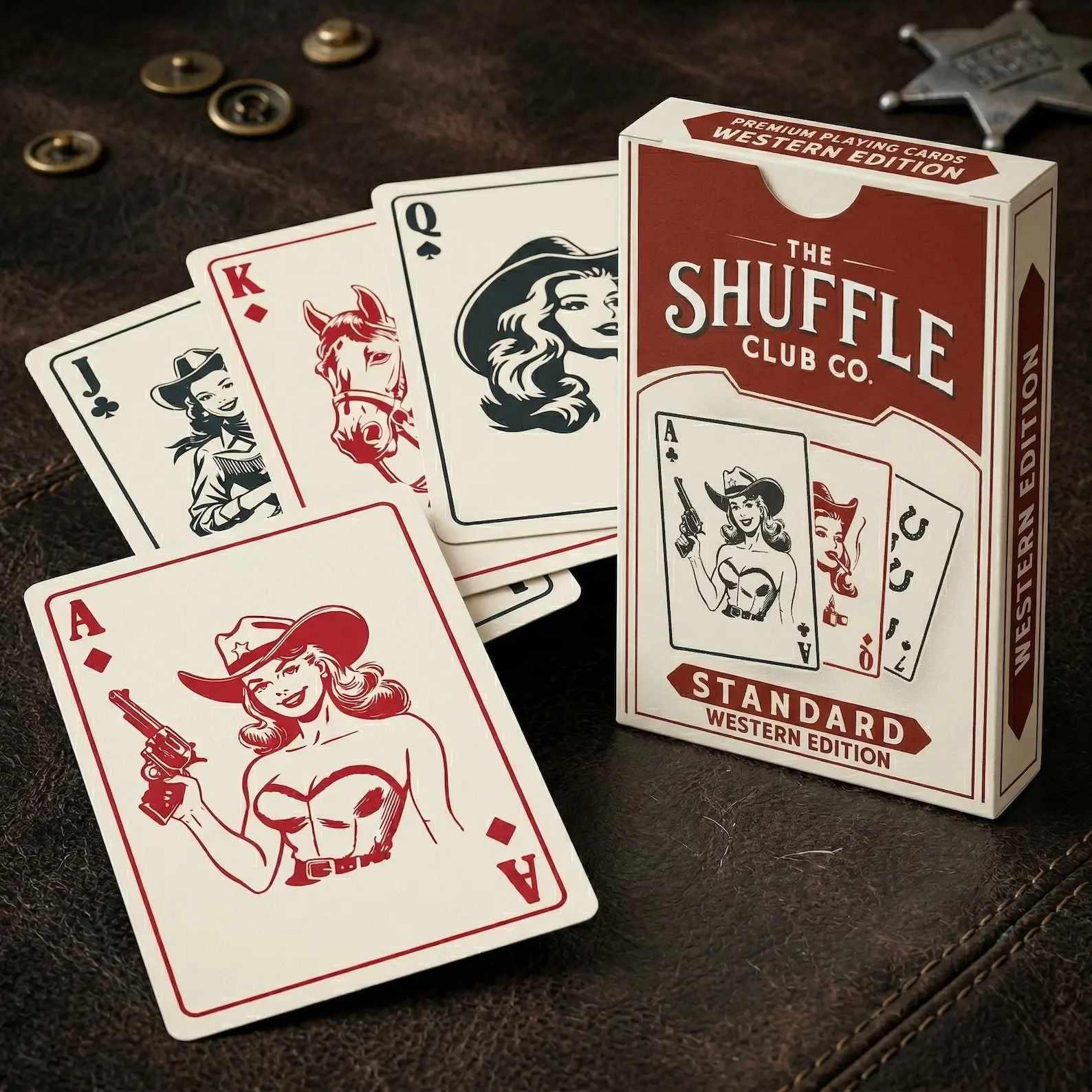 Vintage Western Playing Cards |  Cowboy Poker 54 Card Deck Game Night |  Fan Gift