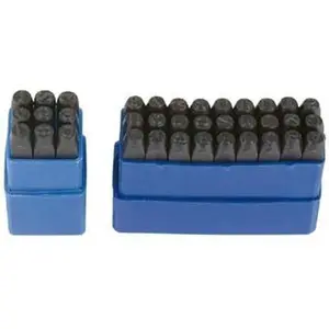 Value Collection 27-Piece 1/4" Character Steel Stamp Set - Letters & Figures, Economy LP/3-NP/3, for Office Stationery Stamping Needs, 1/4 Inch