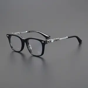 2025New Acetate Glasses Frame Men's and Women's Fashionable Square High Quality Optical Prescription Anti Blue Light Glasses