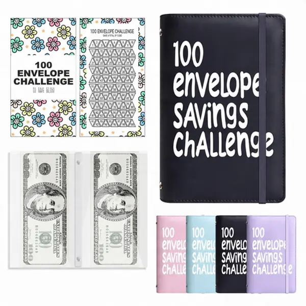 100 Envelope Savings Challenge Binder, Cash Budget Planner with Money Saving Tracker, Budget Organizer Book, Financial Planner Notebook, Cash Stuffing Binder for Saving Goals, Income Tracking, Expense Management & Birthday Gift Ideas