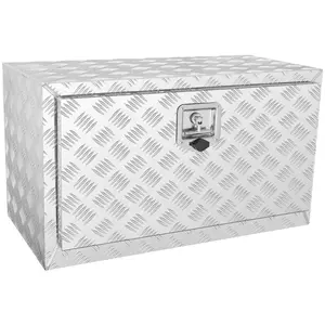 fathersdaygift VEVOR Underbody Truck Box, 30×17×18 Pickup Storage Box, Heavy Duty Aluminum Diamond Plate Tool Box with Lock and Keys, Waterproof Trailer Storage Box with T-Handle Latch for Truck, Van, Trailer
