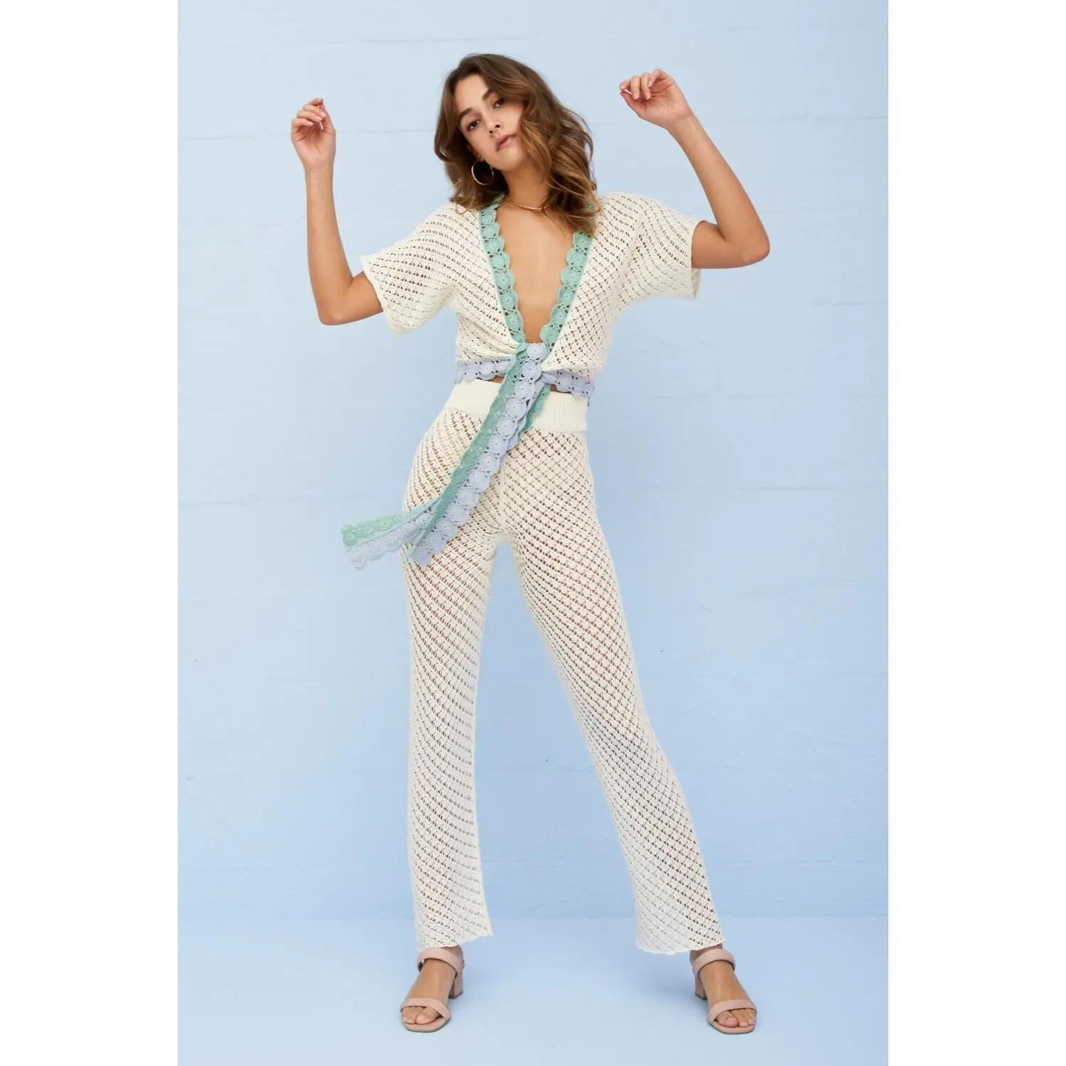 Crochet High-Rise Pants