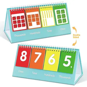 Student Place Value Flip Chart-Double-Sided Math Manipulatives Tool for K-3 Elementary Classroom-Math Learning Chart to Count by Ones Tens Hundreds and Thousands.