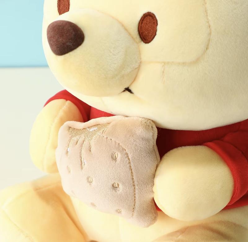 【Holiday Gift】[Winter Special]Winnie The Pooh Series Disney Winnie Doll Sitting Pose Holding Cookie Dolls 100% Authentic Cute Dolls Comfortable In Hand Birthday Gift Doll,festive gifts,Bedroom decoration,cozyvibes, Holiday & Holiday Haul