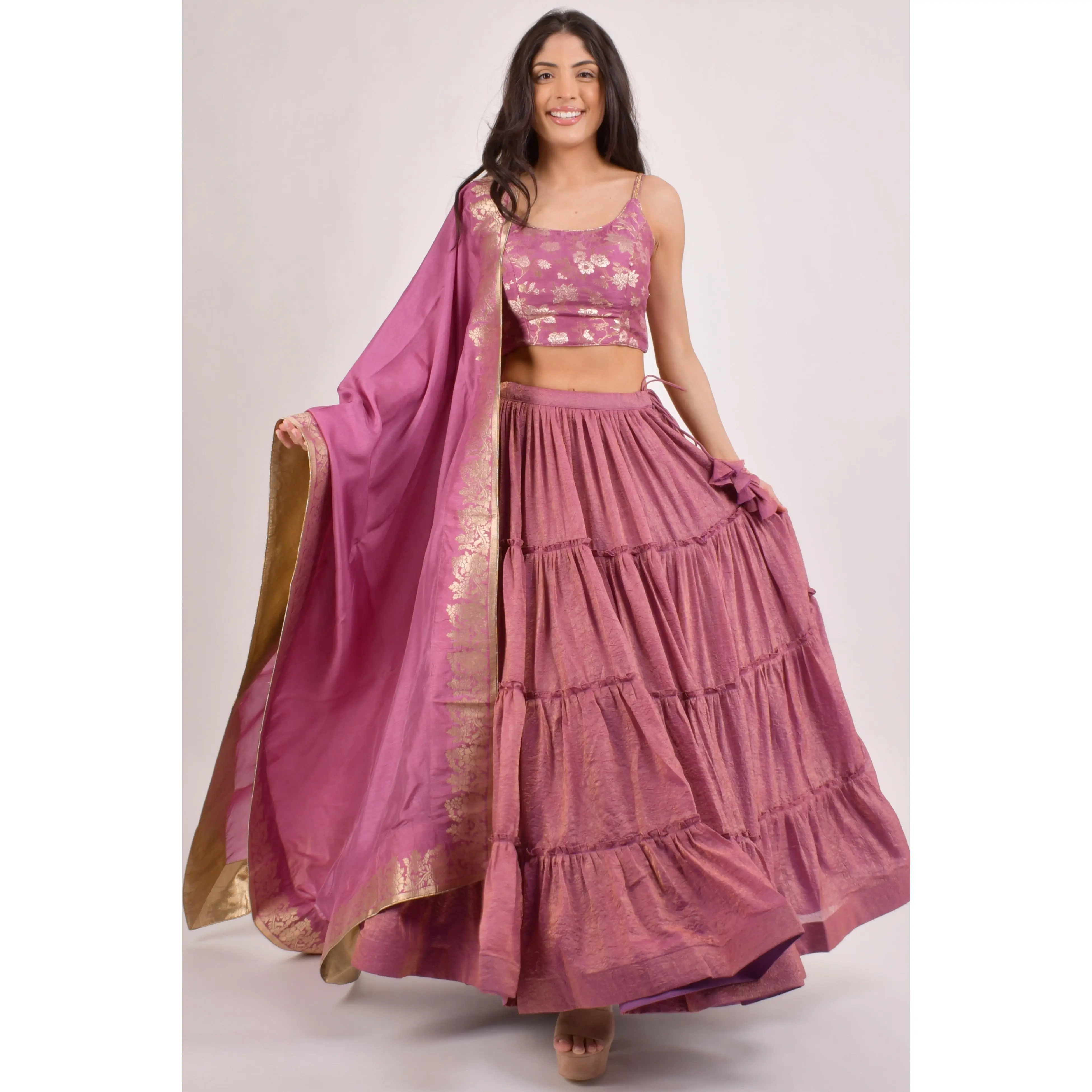 Rosan Blush Pink Shimmer Lehenga Choli