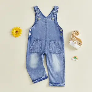 Meihuida Toddler Baby Boy Girl Denim Jean Bib Overalls Suspender Pants Spring Fall Outfits