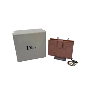 Pre-owned Paten Leather Wallet Christian Dior Patent Cannage Lady Dior Eden Wallet