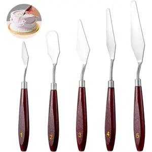 5-Piece Stainless Steel Cake Scraper Set, Durable Baking Tools for Frosting & Decorating Cakes, Essential Pastry Supplies