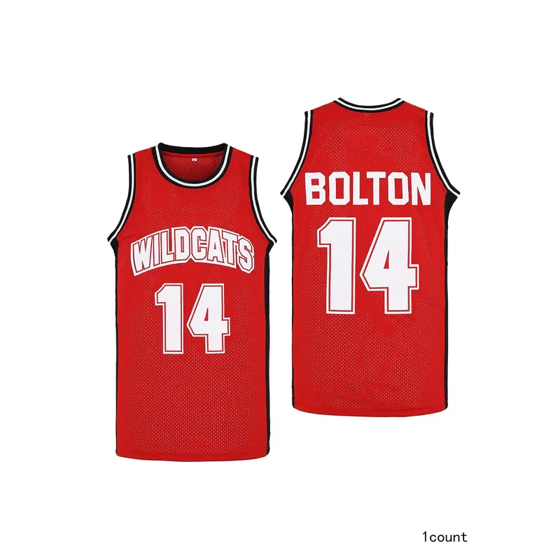 Men's #14 Wildcats High School Musical Troy Bolton Embroidered