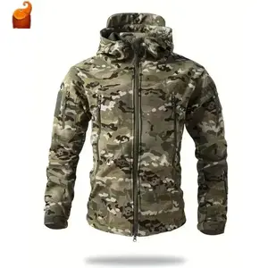Windproof, Warm Men's Camo Tactical Jacket - Multi-Pocket Outdoor Coat for Hiking, Casual Wear