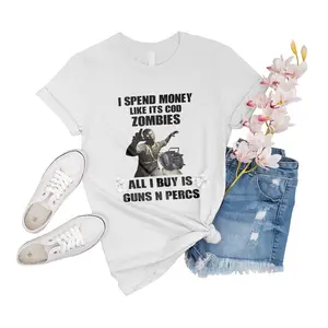 T-Shirt Unisex Cod Zombies I Spend Money Like Its Cod Zombies Shirt Short Boy Tee Event Women Sleeve Gift For Men Big