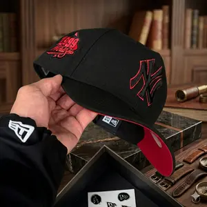 New Era New York Yankees 9FORTY A-Frame Snapback Hat – White Crown Red Brim – Adjustable MLB Baseball Cap – Streetwear Unisex Summer Edition