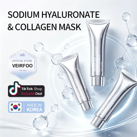 Korean Brand VEIRFOO PDRN GlassSkin Dew Wrapping Mask-65g x 3 tubes, Skin Tightening and Sculpting Product for Fine Lines & Sagging Skin - Korean Glass Skin in 14 Days