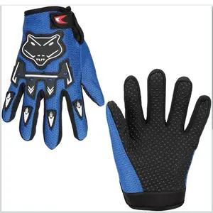 BLUE Youth ATV Quad Off-Road Gloves for Kids - Windproof Waterproof Polyester Material - Adjustable Velcro Closure - Ideal for Dirt Pit Bike Go Kart Motorcycle Scooter Racing - Boys Girls Outdoor Sports