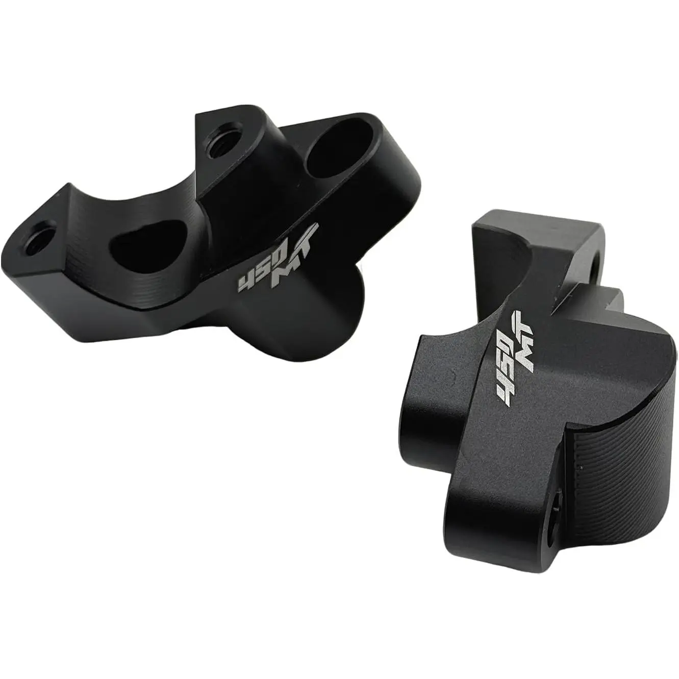 Aluminum Alloy CNC Machined Handlebar Riser Mount Clamps (1 Pair) - 35mm Height Raise, 25mm Backwards, Anodized Black, Easy Install, Fast Mount, Light and Durable - Compatible with CFMOTO Ibex 450/800 (2023-202X), CFMOTO Ibex 450 Accessories, New, Tt719,