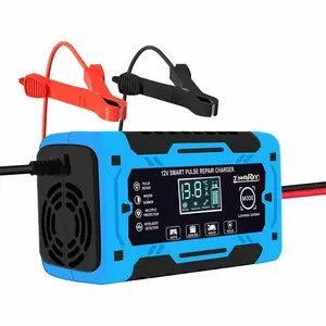 12V 6A Smart Pulse Repair Car Battery Charger, LCD Display Car Battery Charger, Automotive Battery Charger, Protective PC Casing