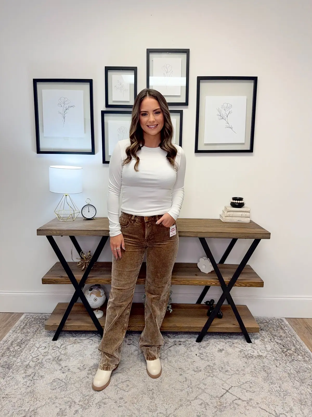 The Upper Hand Risen Corduroy Jeans-Mocha