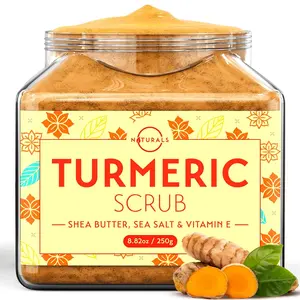 O Naturals Turmeric Body Scrub \u2013 Exfoliating Body Scrub for Smooth and Hydrated Skin with Natural Turmeric and Salt, Gentle Face Scrub and Body Scrub Exfoliator, 8.82 oz