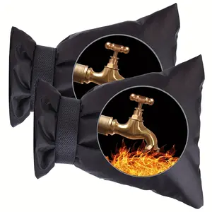 4 Pack Outdoor Faucet Covers for Winter Freeze Protection,5.5 x 7.9 Inch Reusable Waterproof Hose Bib Cover,Thickened Anti-Freeze Faucet Socks for Outdoor Garden,Black