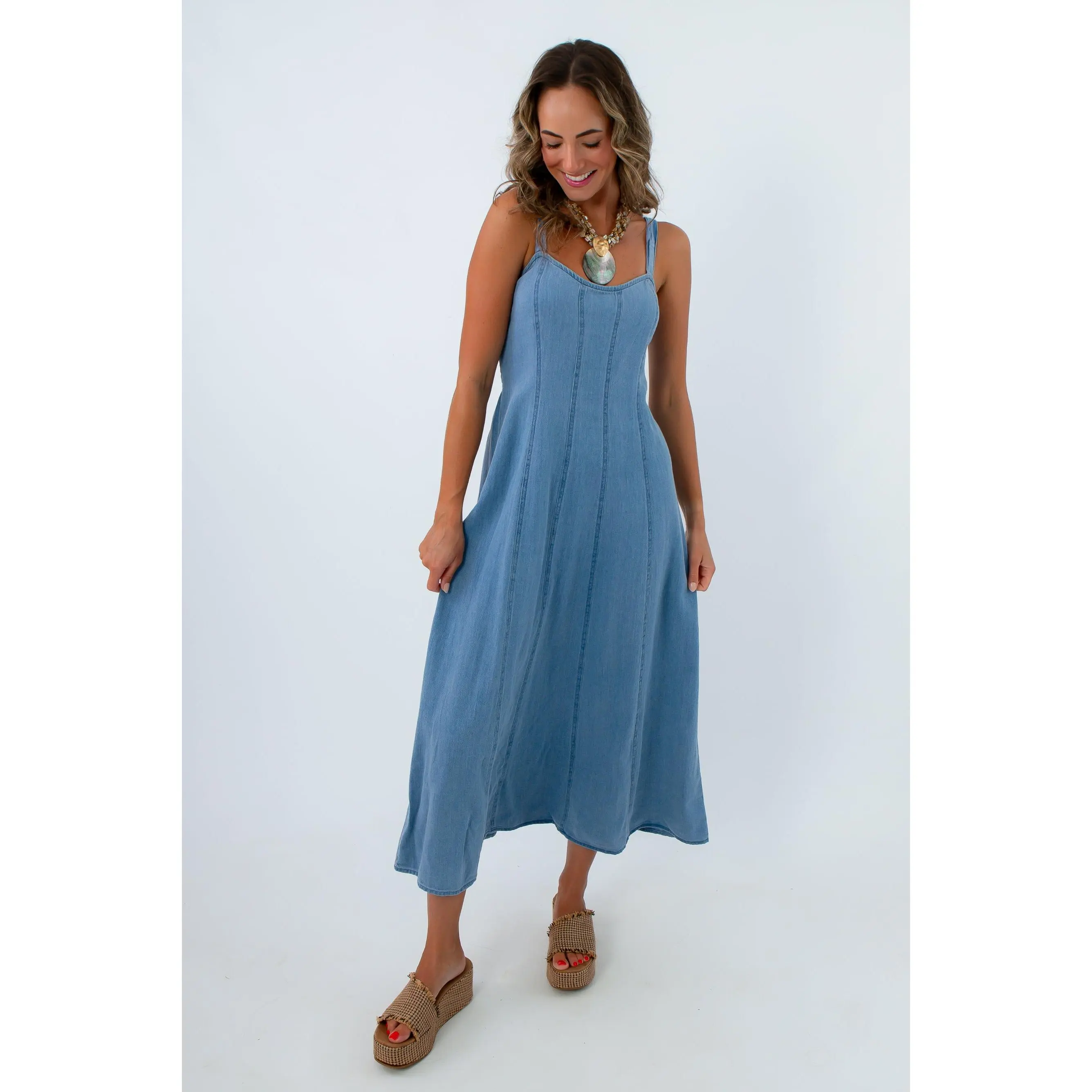 Z Supply Classic Indigo Leonora Midi Dress