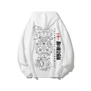 Fullmetal Alchemist Edward Elric and Alphonse Elric Anime Hoodie Cotton Streetwear Vintage Otaku Unisex fall and Winter Fashion causal daily fans essential otaku