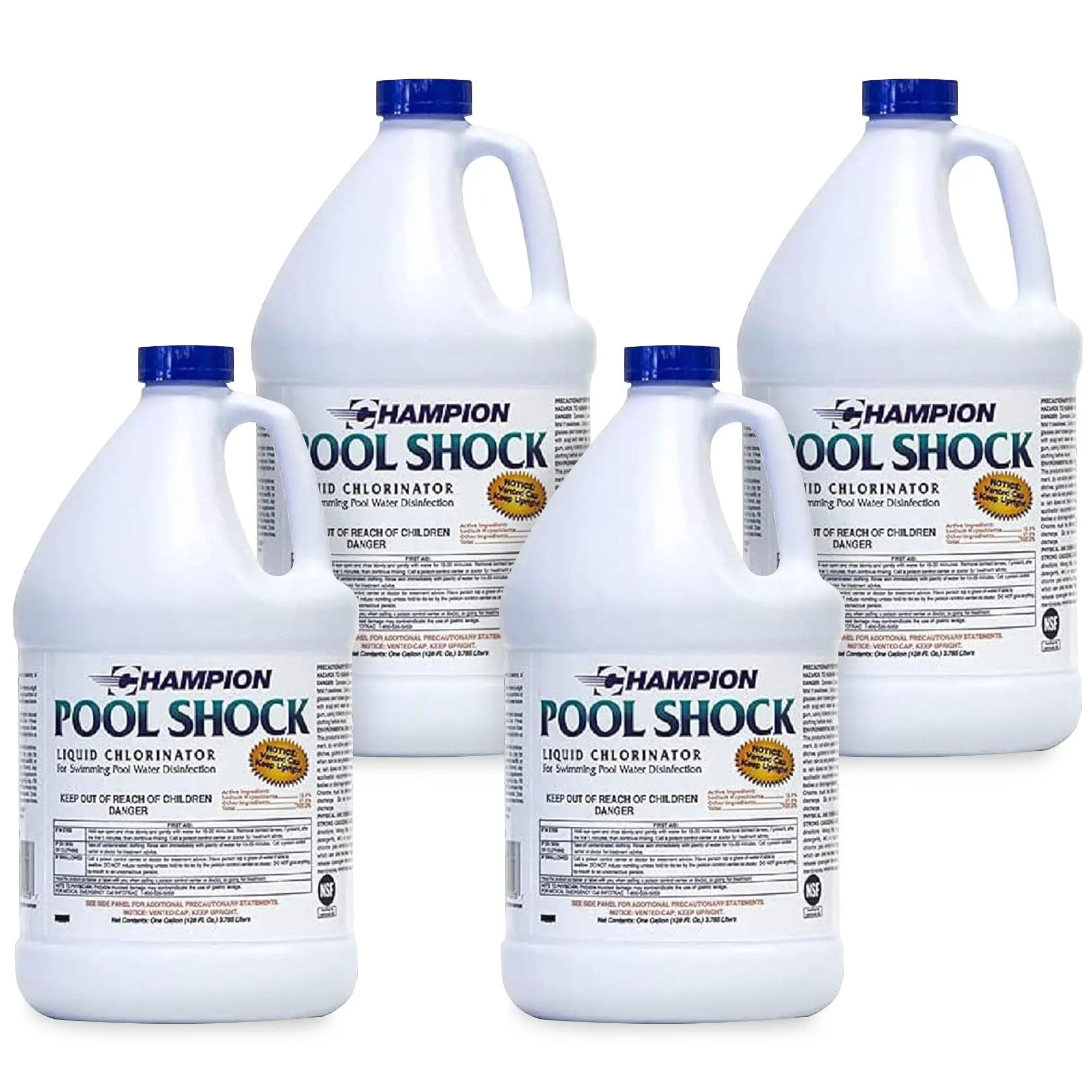 Champion Pool Shock Liquid Chlorinator for Pool Water Disinfection, (2/4 Pack) Champion Pool Shock Liquid Chlorinator for Pool Water Disinfection, (2/4 Pack)