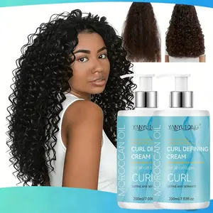 Jumbo 200ml Moroccan Argan Oil Curl Cream | Nutrient-Rich Oil Blend | Tames Frizz, Extended Style Hold | Sculpts Voluminous, Springy Curls | Ideal for Continuous, Hassle-Free Styling