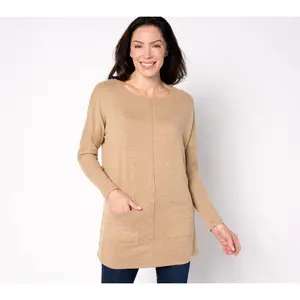 Denim & Co. Heavenly Jersey Regular Relaxed Fit Boatneck Tunic