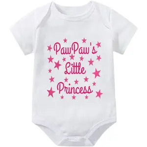 Pawpaw's Little Princess Infant Baby Outfits Short Sleeve Newborn Baby Clothes