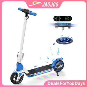 【Kids Want It!】Electric Scooter for Kids Ages 6-12,150W Kids Electric Scooter with Adjustable Speed and Height, Colorful Lights, Double Brake