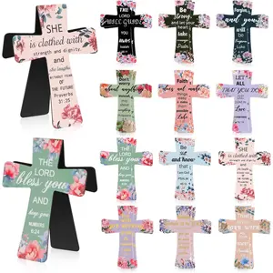 96 Pcs Bookmarks Christian Bible Gift for Mother's Day Book Markers Religious Bible Verses Cross Page Clips for Women Student School Church Reading Gifts (Flower,Bible)
