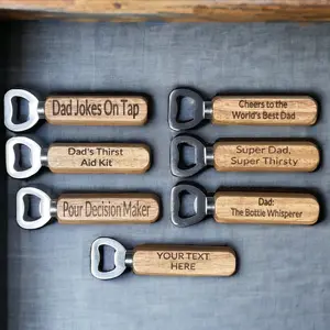 Bottle Opener for Dad | Father's Day Gift Personalized Wooden | Custom Engraved | Dad Jokes | Beer Lover | Unique Present