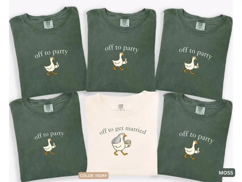 Comfort Colors Bachelorette Party T-Shirt, Funny Bachelorette Tee, Off to Party, Off to Get Married, Bride Tee, Bridal Squad Matching Shirt, Bachelorette Weekend