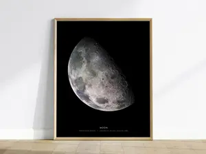 Moon NASA Galileo Poster | Lunar Surface Space Wall Art