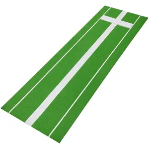 10x3 ft Softball Pitching Mat with Standard-Size Baseball Pitching Rubber Mound, Antifade Synthetic Turf, Antislip Foam Backing, Portable Training Aid for Fastpitch Pitchers’ Indoor & Outdoor Practice, Green