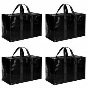 Oxford Fabric Extra Large Blue Storage Bag - Heavy-Duty Moving Tote with Zippers & Strong Handles, Waterproof, Foldable, Expandable, Space-Saving Home Organizer for Clothes, Bedding, Travel