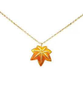 Fall Colored Maple Leaf Pendant Necklace