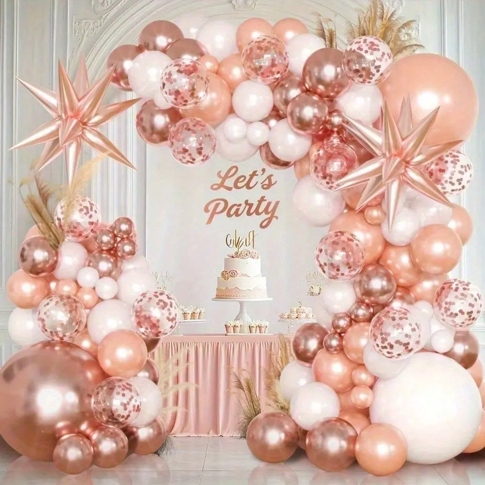 75pcs Square Balloons Kit with Exploding Star Balloon Garland Arch Set, Ideal for Birthday Parties, Wedding Engagements