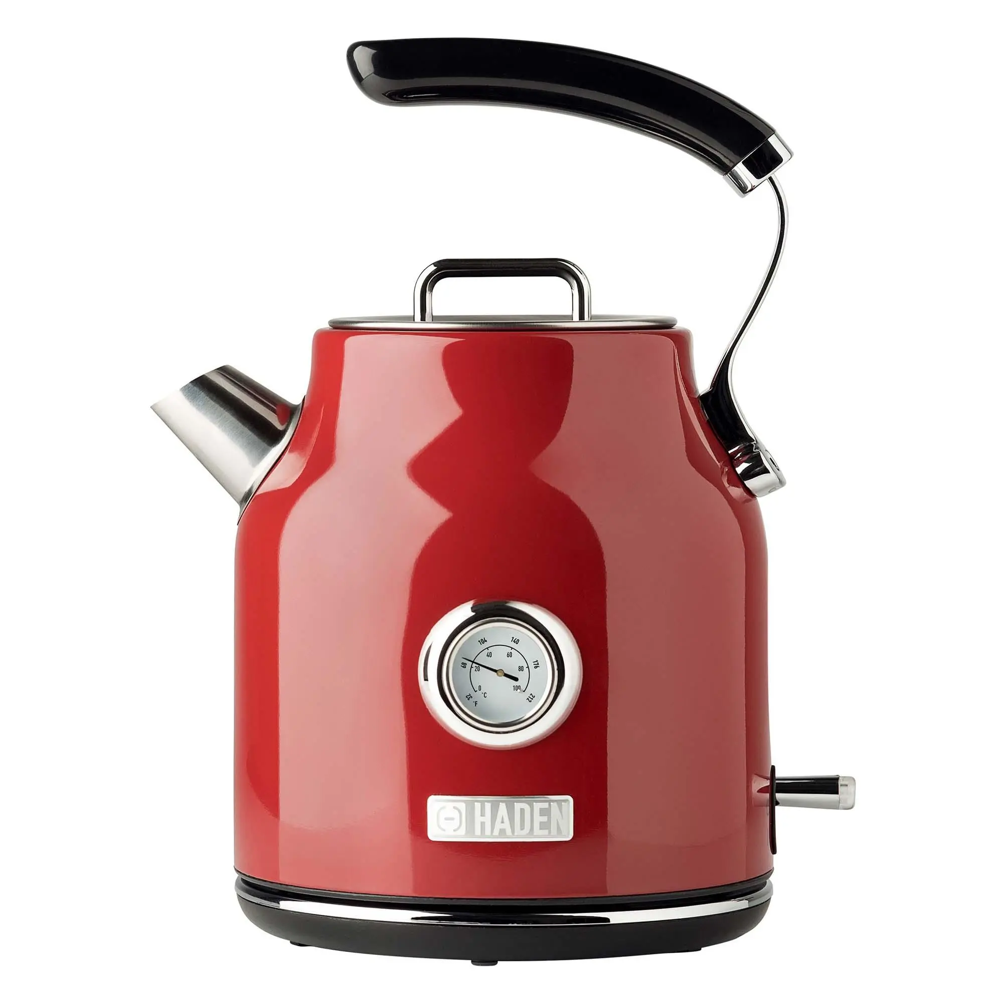 Haden Dorset 1.7 Liter Stainless Steel Electric Kettle with Auto Shut Off, Red